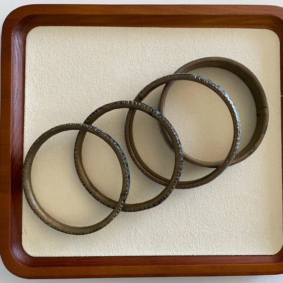 Mid Century Turquoise Bangle Bracelets - Picture 4 of 4